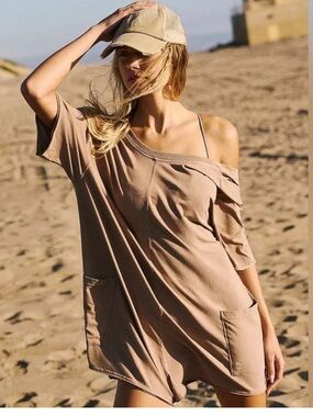 FP Movement Hot Shot Tee Romper - Mocha - Women’s Medium